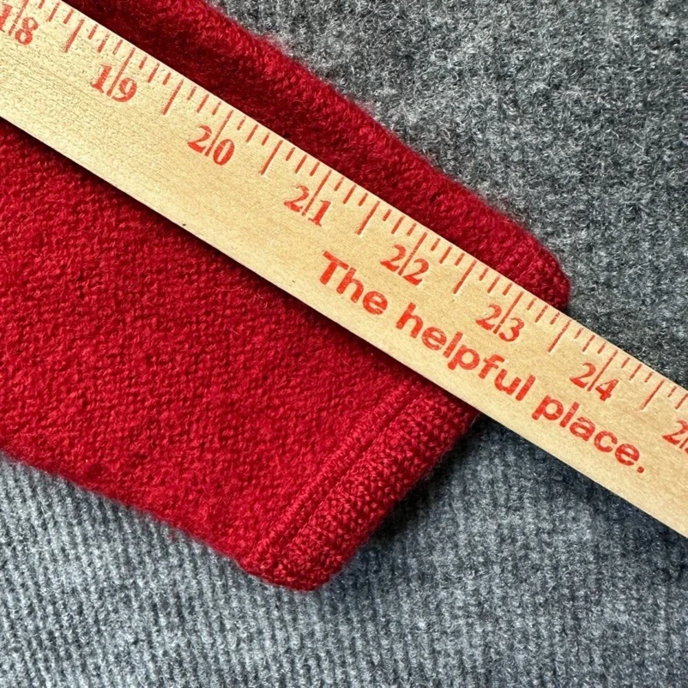Kobe by Crystal Kobe Red 100% Wool Full Zip Cardigan Sweater Womens 1X Vintage